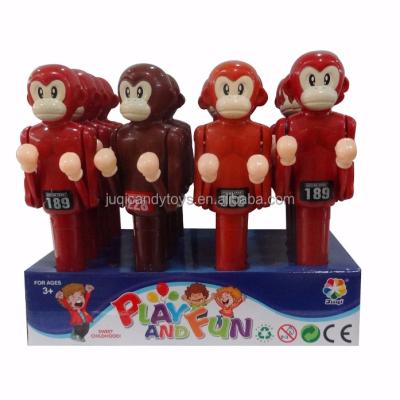 China Cartoon Toys Plastic Boxing Monkey Toys Candy Animal Toys for sale