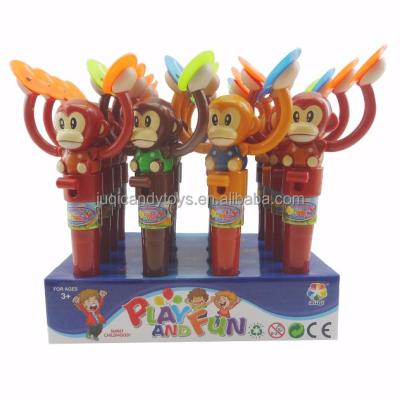 China Cartoon Toys Drum Plastic Monkey Candy Toys For Children 2018 for sale