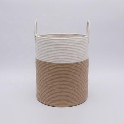 China Hot Sale XXL Large Cotton Viable Rope Basket Custom Yujunbao Amazone Toys Storage Basket With Handle for sale