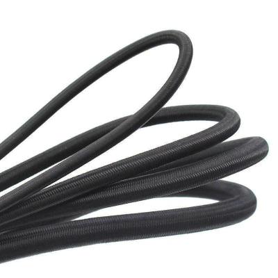 China Elastic Round Elastic Cord Stretch Strong Polyester Round Braided Elastic Cord Elastic String Twine Round Black White Bungee Cord for sale