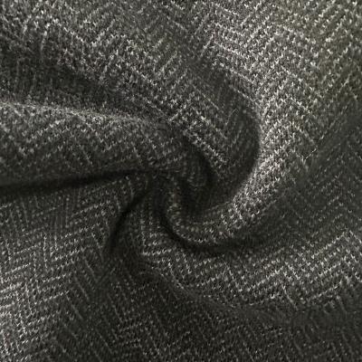 China Wholesale Breathable Knitted Fabric Wool/Cotton/Polyesters Yarn Dyed Herringbone Jacquard Fabric For Clothing Women Man Tailoring for sale