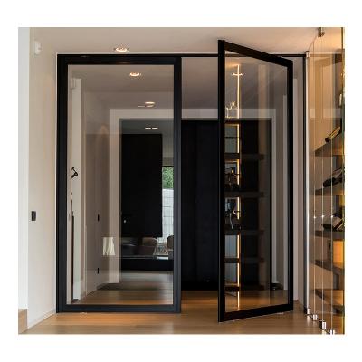 China New Modern Hihaus Floor Spring Entrance Front Door Windproof Aluminum Exterior Pivot for sale