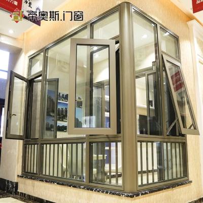 China 2021 Screen Windows Folding Aluminum Top Hung Window Aluminum Frame Window for sale