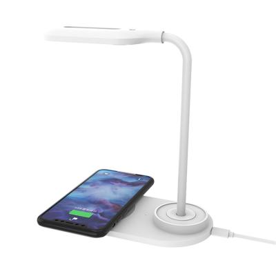 China Wireless Charger & LED Lighting Bedroom Desk Table Bedside LED Study Night Light Lamp Mobile Smart Phones Qi Wireless Charger for sale