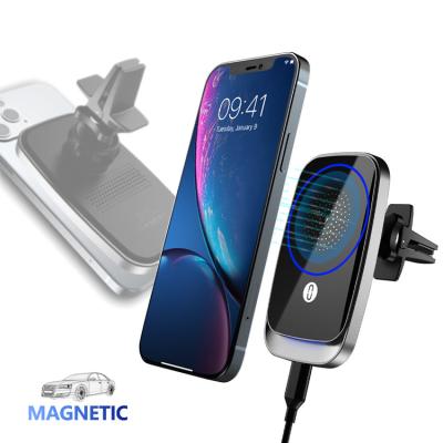 China New Car Charger Auto Sensing Magnetic Wireless Mounts For iPhone 12 Pro Max Mini Mag Phone Safe Fast Charging Holder for sale