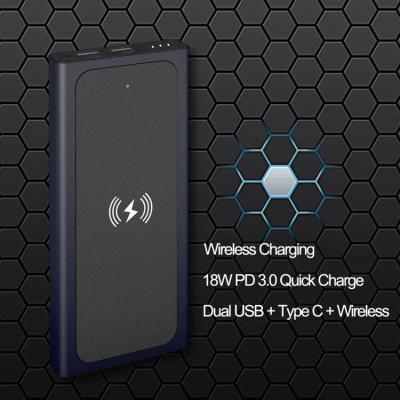 China Portable Fast Charging Support Type C Powerbank Wireless Charging 18W PD 3.0 Fast Charging 10000mAh Power Banks For iPhone Samsung for sale