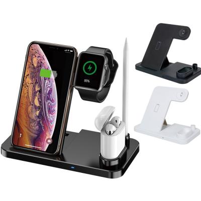 China For Mobile Phone/iWatch/Airpods 10W/7.5W/5W 4 in 1 Mobile Phone Headset Watch Wireless Charger for sale