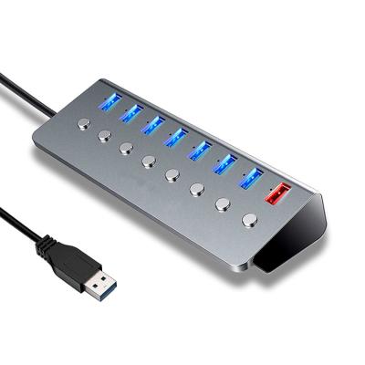 China USB3.0 5Gbps Aluminum Alloy 8 Ports USB 3.0 High Speed ​​7 Port Splitter Computer Extended USB HUB 1 Port Fast Charging Adapter for sale