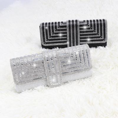 China Fancy Design Diamond Lattice New Design Women Leather Handbags with Crystal Belt Bridal Party Bags for Ladies for sale