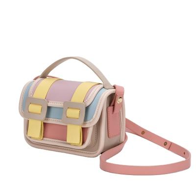 China 2021 Fashion Cross - Body Bag Women Cute Romantic Color Contrast Ladies PU Leather Bags for sale