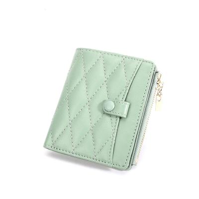 China Multifunctional Genuine Leather Ladies Fashion Ladies Short Wallet Latch Card Holder Wallet For Women for sale