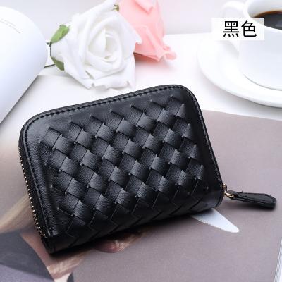 China Fashion PU Leather Business Card Holder Business Card Bag Women Coin Purse Small Zipper Mini Card Wallet for sale