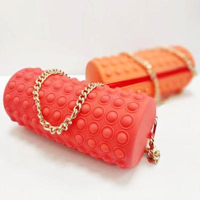 China Wholesale Fashionable Pop Pencil Bag Bustle Toy Colorful Simple Push Pop Silicone Bustle Bag For Girls for sale