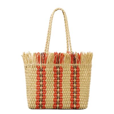 China OEM Cheap Fashion Factory Fashion Straw Weaving Bag New Design NATIONAL Hot Sale Handmade Large Capacity Bag for sale