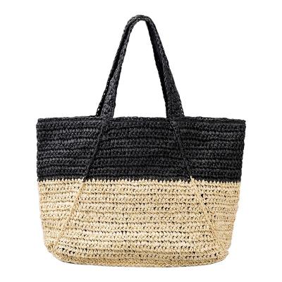 China Spring and summer new NATIONAL trend large capacity straw bag casual simple tote bag for sale