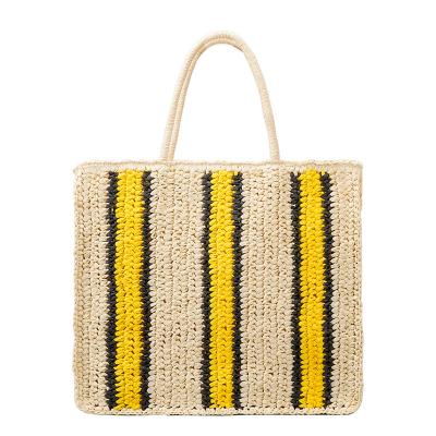 China 2022 New Straw Bag Fashion Women's Other Straw Striped Large Capacity Straw Bag Personality for sale