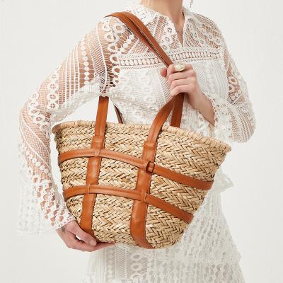 China Other New Handmade Large Capacity Spring And Summer Straw Bag One-Shoulder Straw Handheld Bag for sale