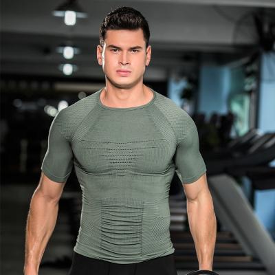 China Manufacturer Customized Quick Dry Elastic Mens Sports Running T-Shirt Anti-pilling for sale