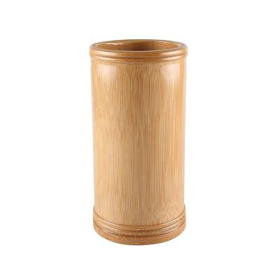 China Wooden Bamboo Holder Pen Holder Pencil Cup Vase Office Desk Organizer Pot Office Supplies Multi Purpose Natural Bamboo Office Use for sale