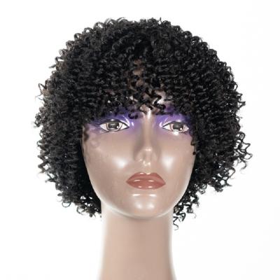 China Wholesale Mixed Curly Hair Jerry Curly Front Full Lace Wig,Natural Black Curly Full Lace Wig For Women for sale