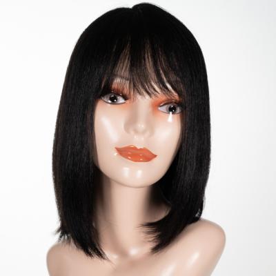 China Machine Made Kinky Curly Full Scalp Glueless Curly Wig /jerry Top Curl Wig With Bangs 150 Density Remy Brazilian Curly Human Hair Wigs For Wholesale for sale