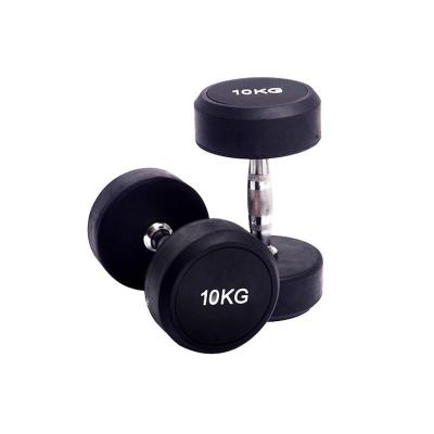 China 2020 Standard Durable High Quality Hexagon Dumbbell Hot Sale Dumbbell Hex Logo Customized Rubber Hex Dumbbells for sale