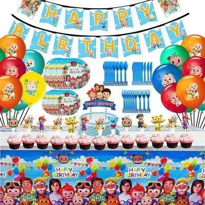 China Paper Melon Party Supplies Decoration Sets Kids Party Decorations Birthday Tableware for sale