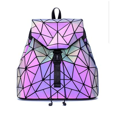 China New fashion backpack for 2021 with luminous geometric bag for sale