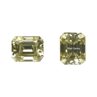 China Custom synthetic color game or fire VVS mossanite diamonds gemstone loose cut golden green yellow moissanite loose diamond for sale