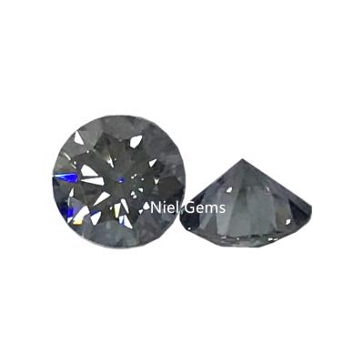 China Color Set Or Fire Dark Purple Gray Blue Gray Color 6.5mm Gemstone Loose 8 Hearts Arrows Cut 1ct Round Moissanite Stones for sale