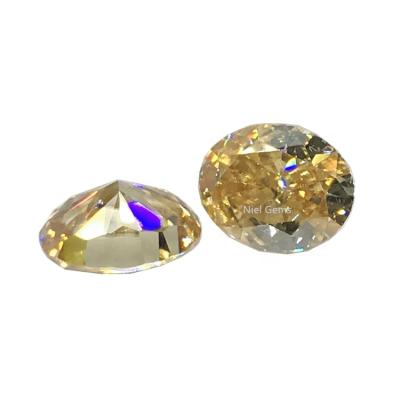 China Color set or 2021 loose oval moissanite moissanite gems fire Niel diamonds gemstone synthetic dark champagne gemstone price for sale