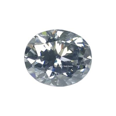 China Color play or fire 2021 gems 2ct 1ct niel diamond loose stone price synthetic gray gray oval moissanite color loose stone for sale