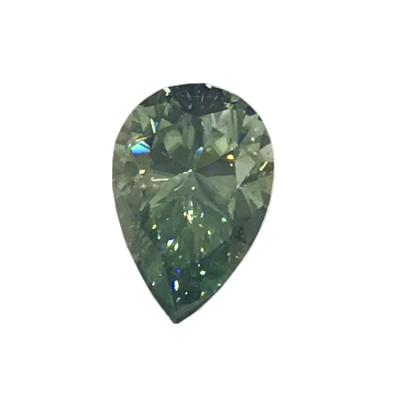 China Color Game or Fire Niel Gems Customized Synthetic Diamond Stone Dark Light Color Loose Drop Water Cut Pear Green Moissanite for sale