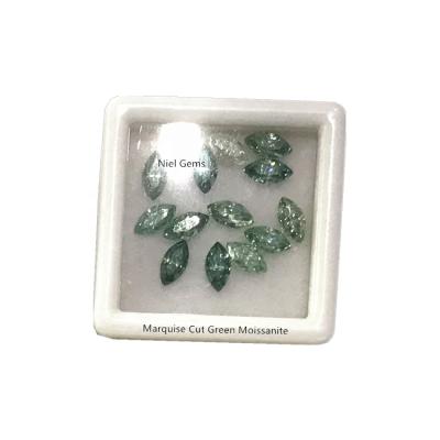 China Custom Synthetic Diamonds Gems Fire Wuzhou Moisanite Stone Loose Light Green Color Play Or Marquis Cut Moissanite for sale