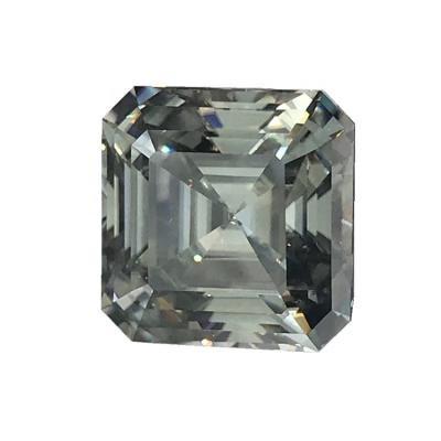 China Color Play Or Fire Asscher Cut Light Gray Color Big Size Moissanite Diamond Stone for sale