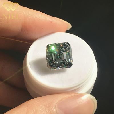 China Asscher play or color fire light gray diamond synthetic moissanite price per carat moisanite for sale