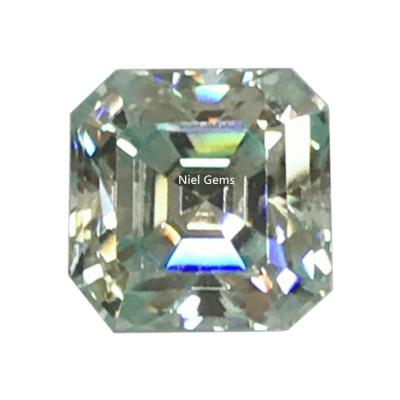 China Fire sky color nielgems gems synthetic loose asscher cut moissanite blue color set or blue diamond fire sky color nielgems gemstones for sale