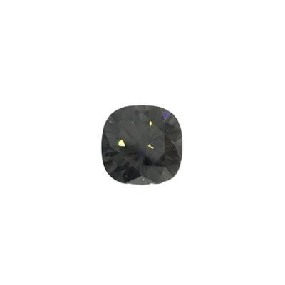 China Dark Gray Color Game Or Fire Color Synthetic Diamond Cut Cushion Gray Moissanite for sale