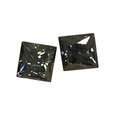 China Fire Square Shape Color Gem Moissanite Dark Blue Purple Gray Synthetic Loose Stone Color Or Princess Cut Diamond for sale