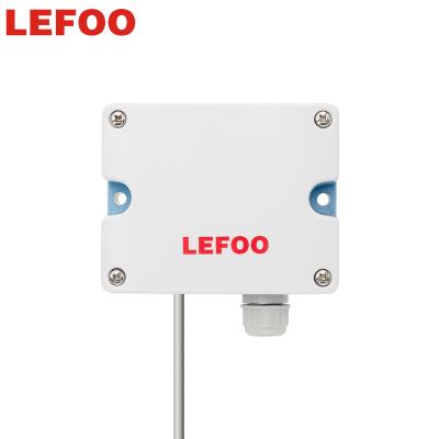 China PC Shell LEFOO Temperature Transmitter 0-10v Temperature Transducer Temperature Control Wall Mounted Transmitter for sale