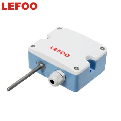 China PC Shell LEFOO Temperature Transmitter 0-10v Temperature Transducer Temperature Control Wall Mounted Transmitter for sale