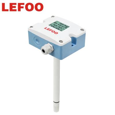 China LEFOO ducted type humidity sensor LCD display 4-20ma digital modbus temperature and temperature humidity transmitter LFH502 for sale