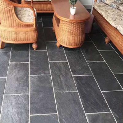 China Environmental protection natural black factory direct sale courtyard garden slate floor tiles for sale