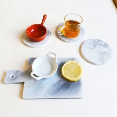 China Hot Selling Coffee Cup Coasters Cheap Round Marble Mat Viable Anti-Sscald for sale