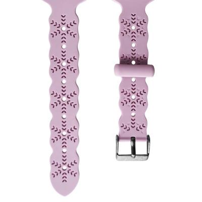 China Skin Friendly Waterproof Silicone Strap 38/40/42/44mm Snowflake Design Silicone Replacement Band Strap For Apple Watch for sale