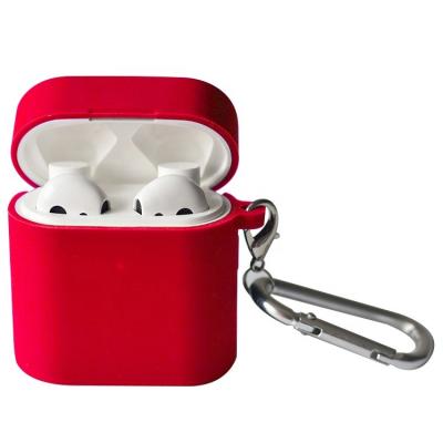 China Eco-friendly Earphone Case With Silver Carabiner Hook Shockproof Waterproof For Xiaomi Silicone Case Cover for sale