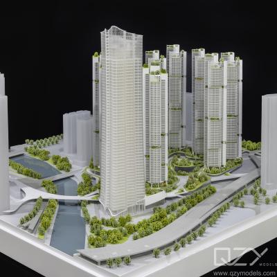 China Wohn- und Gewerbebau Miniaturbaumodelle 3D Wolkenkratzer Aedas 1:600 zu verkaufen