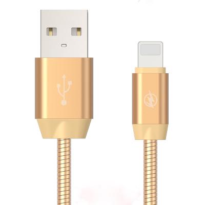 China Stable Wholesale 2M USB Flat Spring Cable Stainless Steel for iPhone USB Cable, Phone Charging and Data Sync for sale