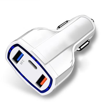 China Fashionable Dual USB Charging Quick QC 3.0 Car Charger With PD Type C Car Charger for sale