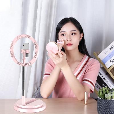 China Multifunctional Beauty LED Selfie Light Mobile Phone Sufficiency Light Bracket Folding Live Broadcast Selfie Stick For Mobile Phone for sale